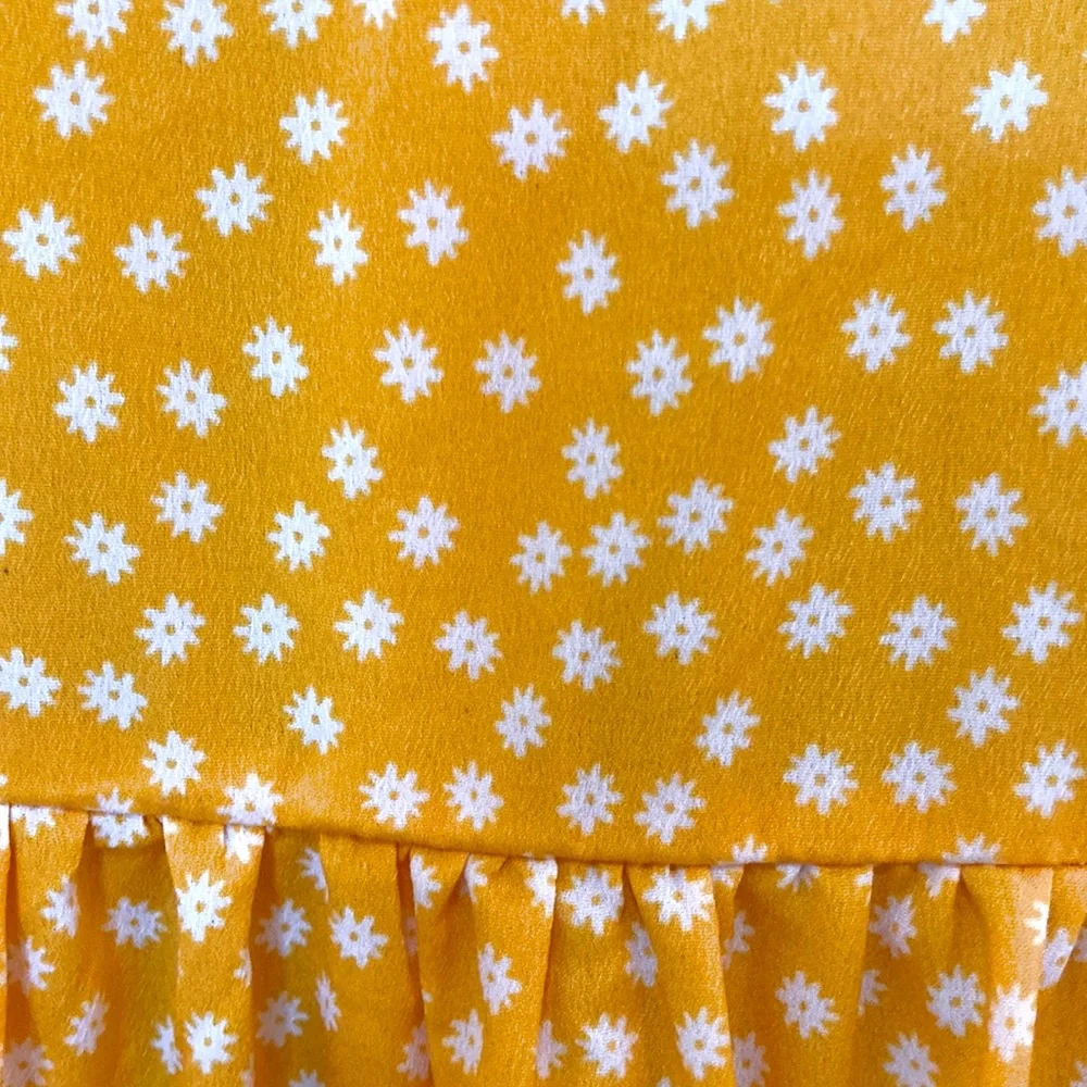 Womens Cottagecore Yellow w/White Flowers Spring Summer Maxi Dress Sz S/M - Picture 2 of 7